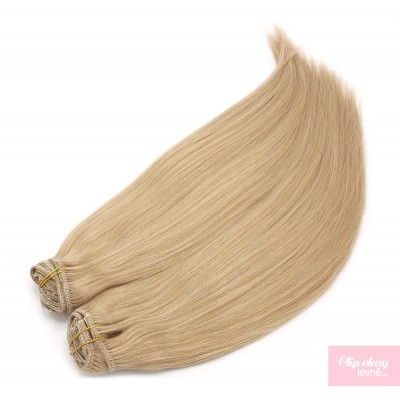 Clip in maxi set 63cm pravé ľudské vlasy - REMY 240g - prírodná blond