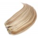 Clip in maxi set 63cm pravé ľudské vlasy - REMY 240g - svetlý melír