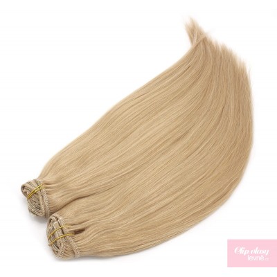 Clip in maxi set 73cm pravé ľudské vlasy - REMY 280g - prírodná blond