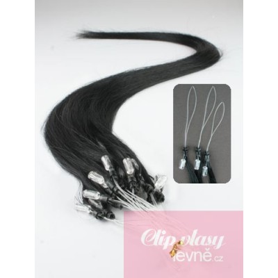 Vlasy pre metódu Micro Ring / Easy Loop 40cm - čierna
