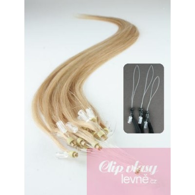 Vlasy pre metódu Micro Ring / Easy Loop 40cm - prírodná blond
