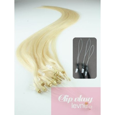 Vlasy pre metódu Micro Ring / Easy Loop 40cm - najsvetlejšia blond