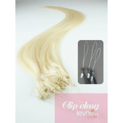 Vlasy pre metódu Micro Ring / Easy Loop 40cm - platina