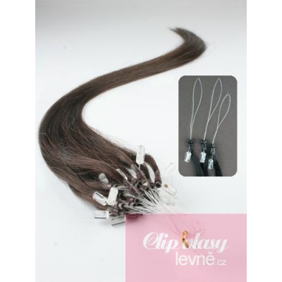 Vlasy pre metódu Micro Ring / Easy Loop 60cm - tmavo hnedá