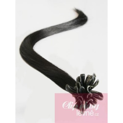 Vlasy európskeho typu na predlžovanie keratínom 40cm - prírodná čierna