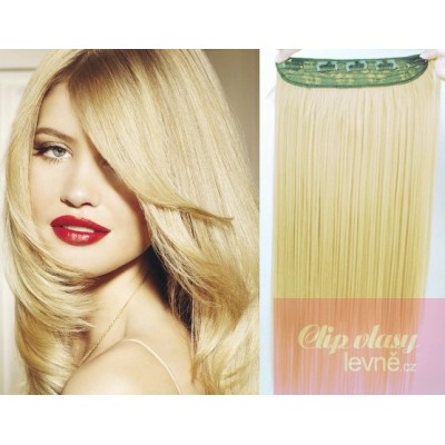 Clip in REMY vlasový pás 43cm rovný - najsvetlejšia blond