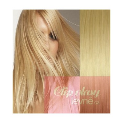 Clip in vlasy 73cm 100% ľudské - REMY 140g - svetlejšia blond