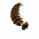 Vlasy európskeho typu na predlžovanie keratínom 50cm kučeravé - svetlejšia hnedá