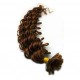 Vlasy európskeho typu na predlžovanie keratínom 60cm kučeravé - stredne hnedá