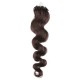 Vlasy pre metódu Micro Ring / Easy Loop 50cm vlnité - tmavo hnedá