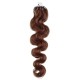 Vlasy pre metódu Micro Ring / Easy Loop 50cm vlnité - svetlejšia hnedá