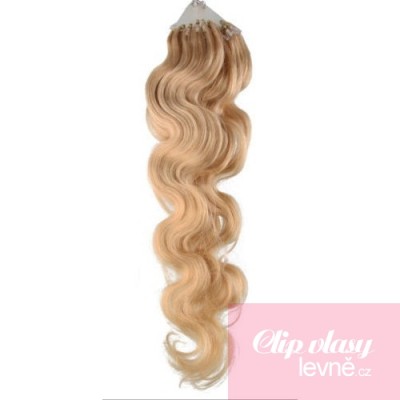Vlasy pre metódu Micro Ring / Easy Loop 60cm vlnité - prírodná blond
