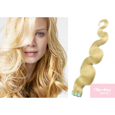 Vlasy pre metódu Tape IN 50cm vlnité - najsvetlejsia blond
