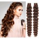 Kudrnaté vlasy pro metodu TapeX / Tape Hair / Tape IN 60cm - středně hnědé