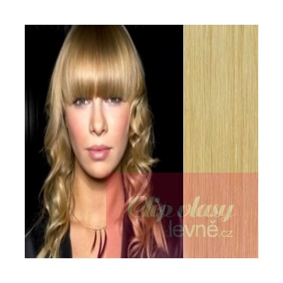Clip in ofina - REMY 100% ľudské vlasy - prírodná blond