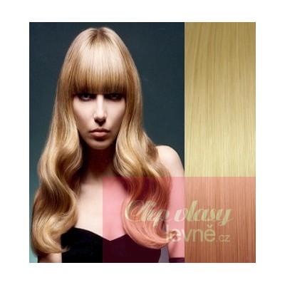 Clip in ofina - REMY 100% ľudské vlasy - svetlejšia blond