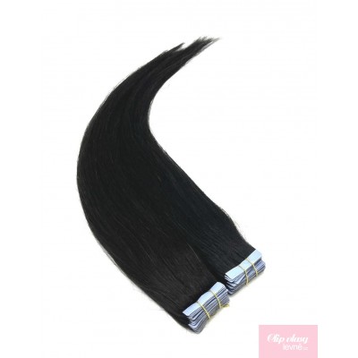 Vlasy pro metodu Invisible Tape / TapeX / Tape Hair / Tape IN 50cm - prírodná čierna