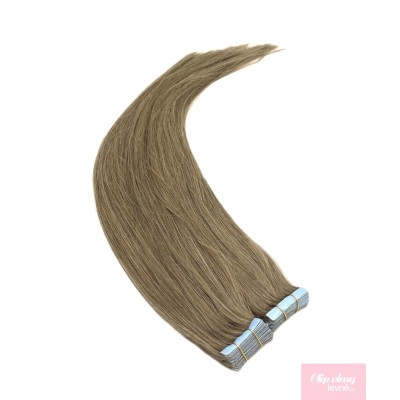 Vlasy pro metodu Invisible Tape / TapeX / Tape Hair / Tape IN 50cm - svetlo hnedá