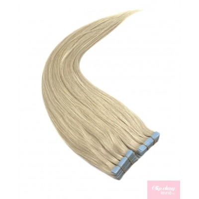 Vlasy pro metodu Invisible Tape / TapeX / Tape Hair / Tape IN 50cm - platina