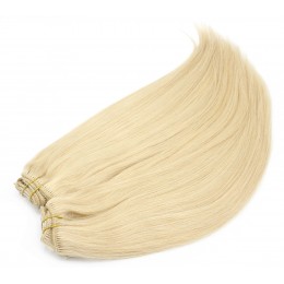 Clip in maxi set 73cm pravé ľudské vlasy - REMY 280g - najsvetlejšia blond
