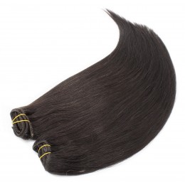 Clip in maxi set 63cm pravé ľudské vlasy - REMY 240g - prírodná čierna
