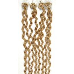 Kudrnaté vlasy pro metodu Micro Ring / Easy Loop 50cm – přírodní blond
