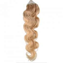 Vlasy pre metódu Micro Ring / Easy Loop 60cm vlnité - prírodná blond