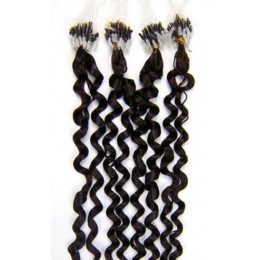 Kudrnaté vlasy pro metodu Micro Ring / Easy Loop 60cm – přírodní černé