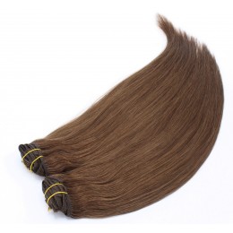 Clip in maxi set 63cm pravé ľudské vlasy - REMY 240g - stredne hnedá